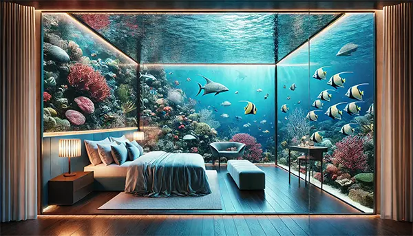 Underwater hotel suite